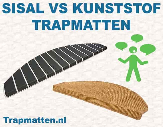 Vergelijking Sisal met Kunststof trapmat op Trapmatten.nl